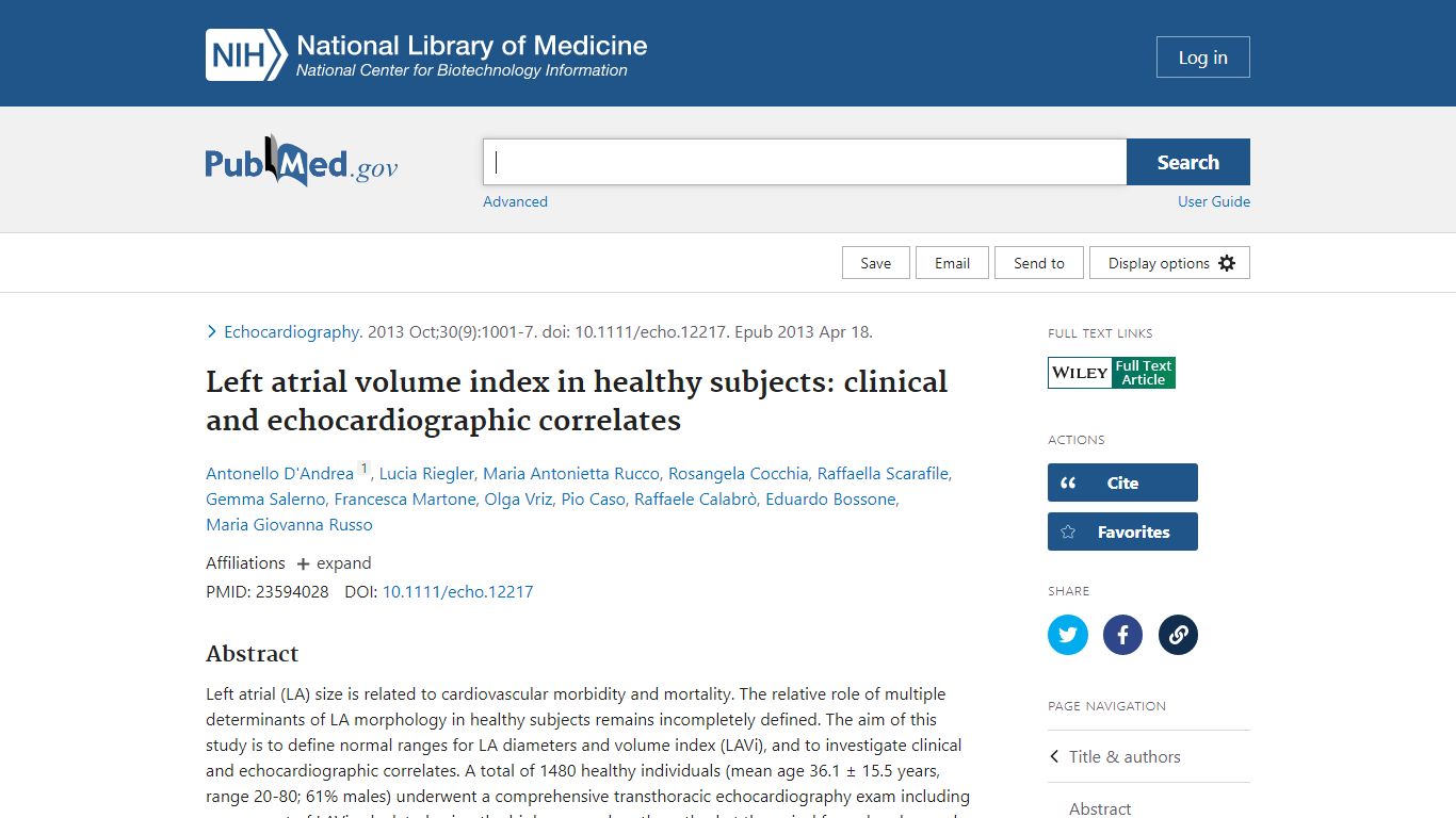 Left atrial volume index in healthy subjects: clinical and ...