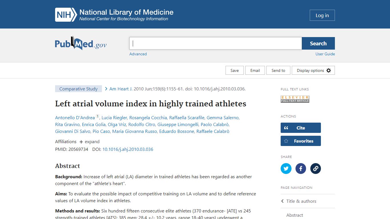 Left atrial volume index in highly trained athletes - PubMed